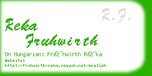 reka fruhwirth business card